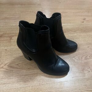 Aldo Black Leather Ankle Booties